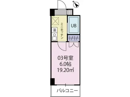 ベルビー川崎(1K/2階)の間取り写真
