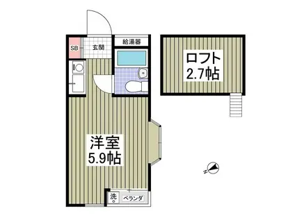 ブルーメヤツカ38(ワンルーム/2階)の間取り写真