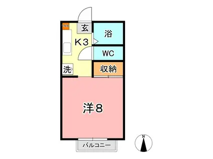 コーポ中原(1K/2階)の間取り写真