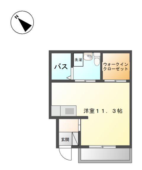 サンハイツ奈良(ワンルーム/1階)の間取り写真