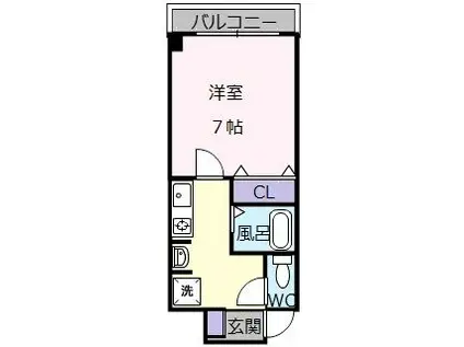 トレイズIII(1K/4階)の間取り写真