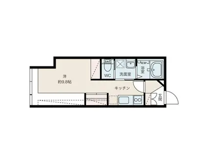 札幌市電 西線11条駅 徒歩8分 4階建 築8年(1K/2階)の間取り写真