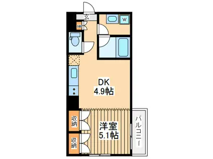 セトル鹿沼台(1DK/1階)の間取り写真
