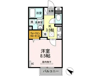 スターリー・ボーテ(1K/1階)の間取り写真