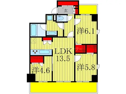 リラッサーレ(3LDK/2階)の間取り写真