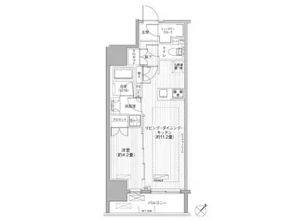 サンウッド東日本橋フラッツ(1LDK/3階)の間取り写真