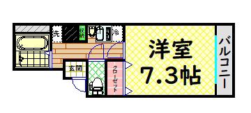 フォレスト新町(1K/2階)の間取り写真