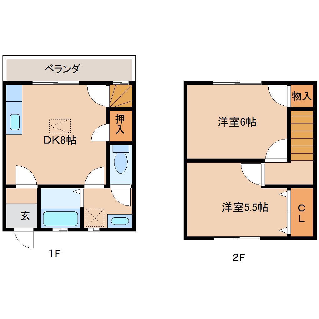 田口アパート(2DK/1階)の間取り写真