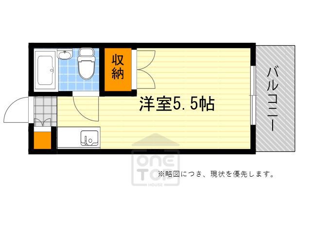 カルム千里山 2(ワンルーム/2階)の間取り写真