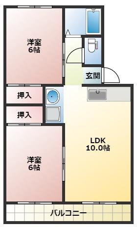 立石マンション(2LDK/2階)の間取り写真