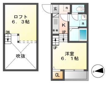 シルバーコート大曽根(1K/1階)の間取り写真
