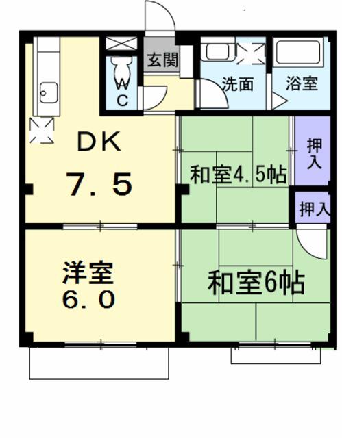 第一ハイツ(3DK/1階)の間取り写真