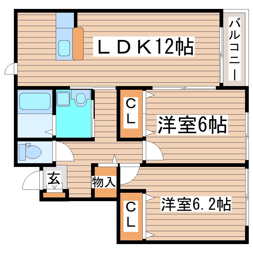 フォレスト(2LDK/1階)の間取り写真