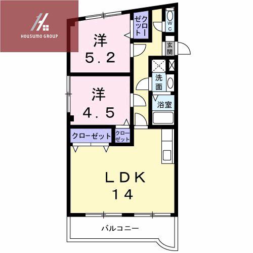 ファインバード(2LDK/2階)の間取り写真