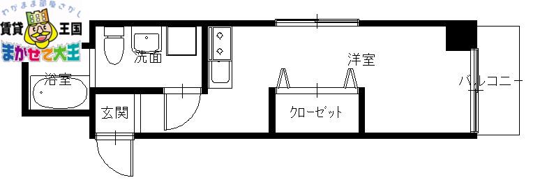 伊野ビル(ワンルーム/7階)の間取り写真