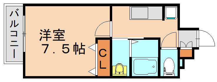 アクシオ小倉(1K/4階)の間取り写真