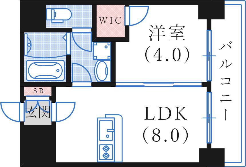 ブエナビスタ神戸イースト(1LDK/5階)の間取り写真