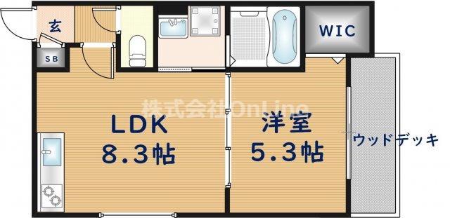 ALEGRIA若江本町ノース(1LDK/1階)の間取り写真
