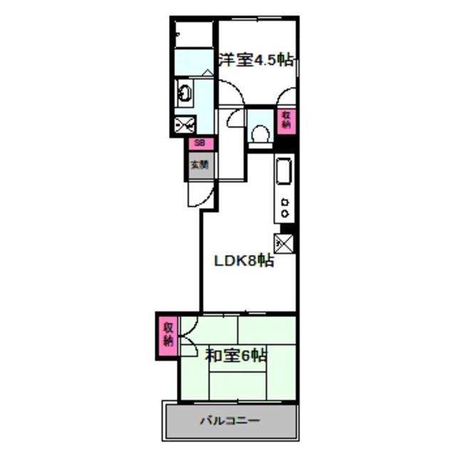 シャルマンハイツK(2DK/3階)の間取り写真