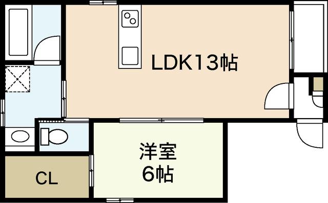 PINE HORSE1(1LDK/1階)の間取り写真