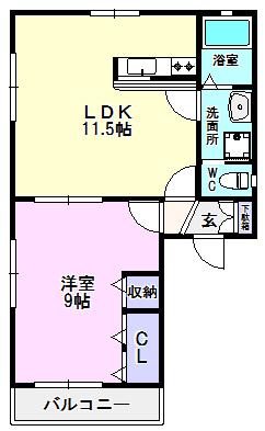 LACASA弥富II(1LDK/3階)の間取り写真