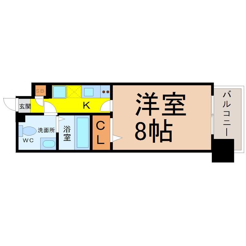 プレサンスMIU新栄(1K/10階)の間取り写真
