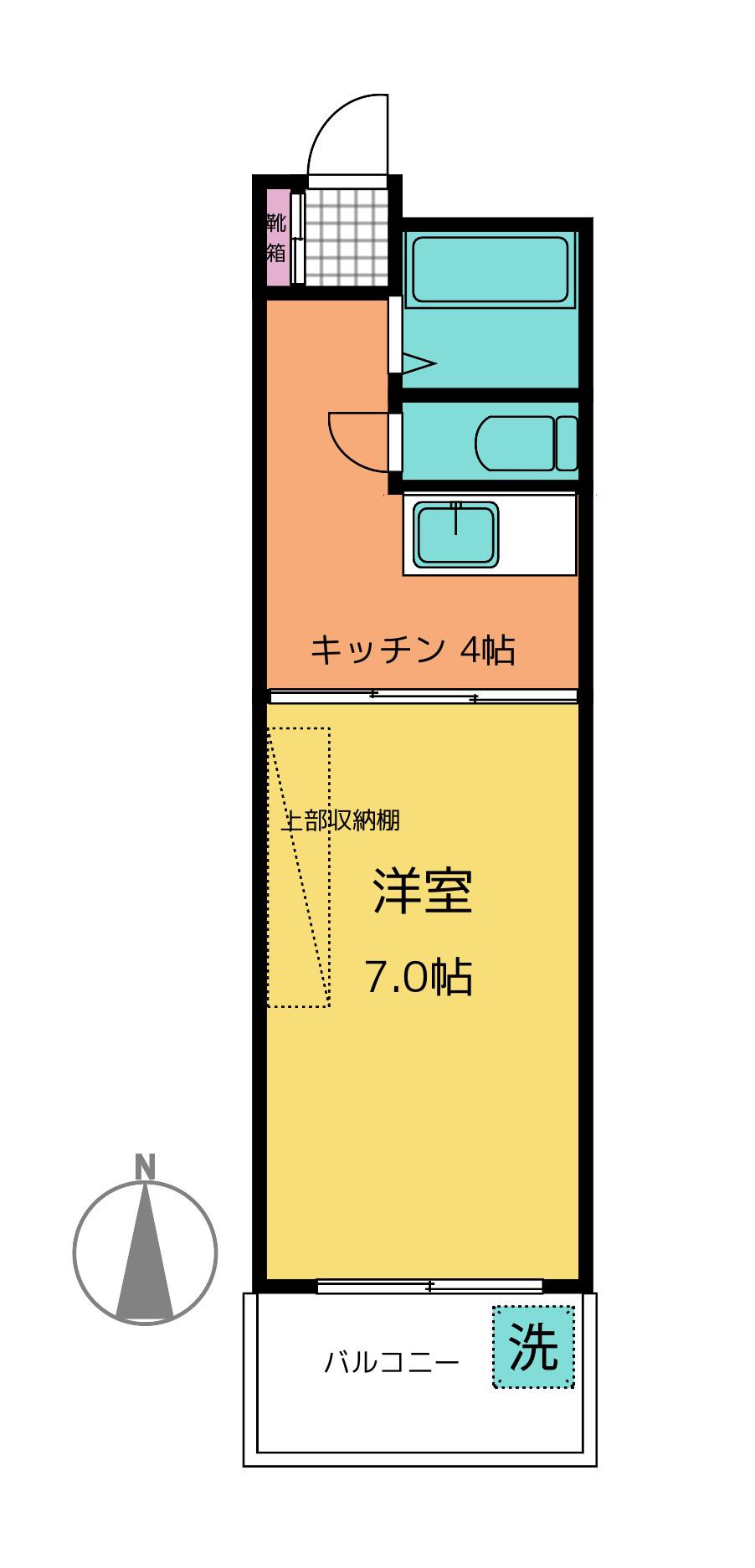 クリスタルコーポ大島(1K/2階)の間取り写真