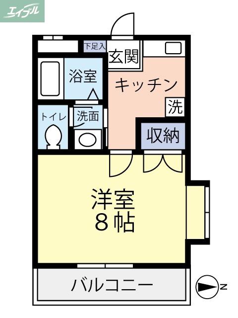 CREATEUR(1K/2階)の間取り写真