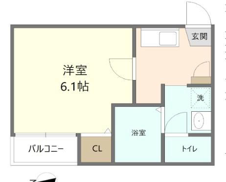 メゾン・ドゥ・楓(1K/2階)の間取り写真