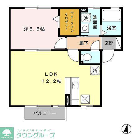 ルミエール(1LDK/1階)の間取り写真