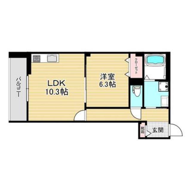 ストック羽沢(1LDK/1階)の間取り写真
