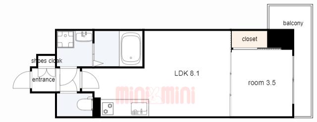 LIVIAZ KOBE LAMER(1LDK/5階)の間取り写真