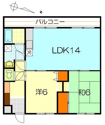 DOマンションB(2LDK/1階)の間取り写真