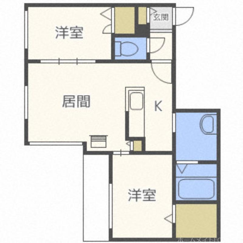 コローレ伏見(2LDK/4階)の間取り写真