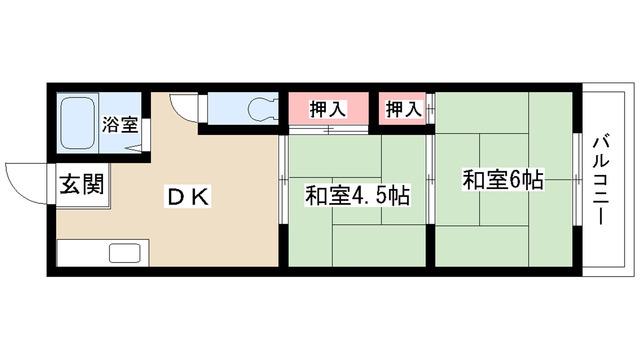 ニュー大久手マンション(2DK/2階)の間取り写真