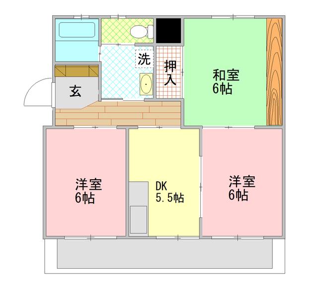 嘉悦マンション(3DK/1階)の間取り写真
