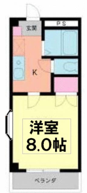 サンライズ大久保(1K/2階)の間取り写真