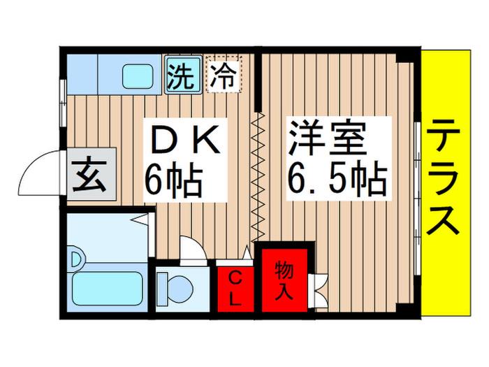 DK AIRPORT FLAT(1DK/1階)の間取り写真