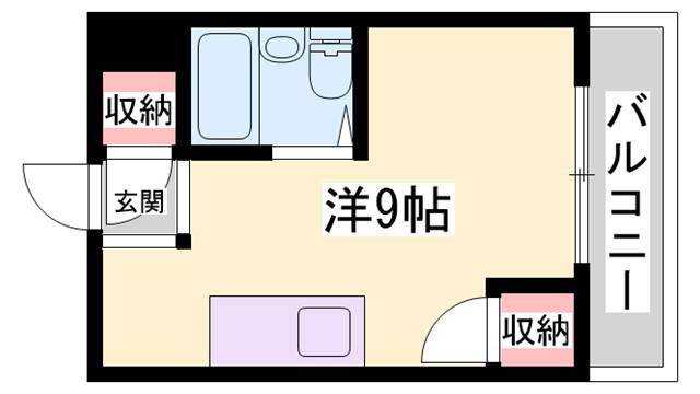 ベルトピア朝霧(ワンルーム/1階)の間取り写真