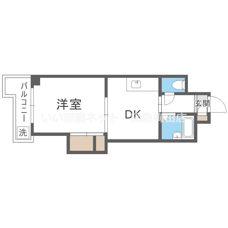 瑞光グランドハイツ北(1DK/2階)の間取り写真