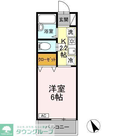 トゥインクルコート大町5番館(1K/2階)の間取り写真