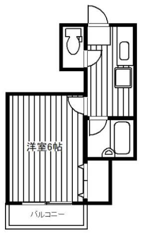ドミール横田(1K/1階)の間取り写真