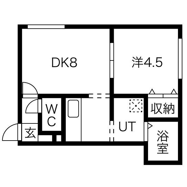 ヴェルデュール中央(1LDK/3階)の間取り写真