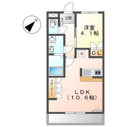 サニースクエアーII(1LDK/2階)の間取り写真