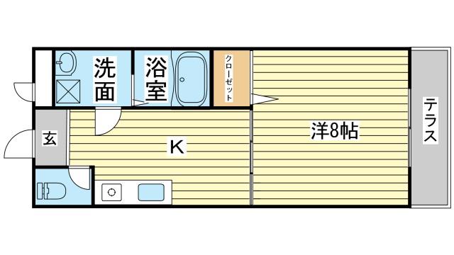 メゾンモンテピッコロ(1K/1階)の間取り写真