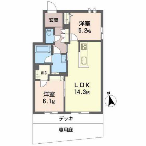 ミラベル シエロ(2LDK/1階)の間取り写真