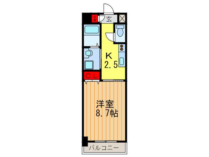 グリーンミモザ小林(1K/2階)の間取り写真