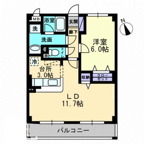 VILLA BRIGHTONヴィラブライトン(1LDK/3階)の間取り写真