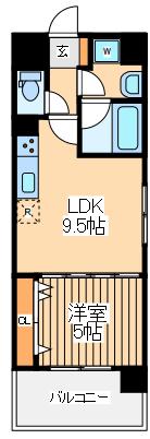 ポートサイド アーバン レジデンス(1LDK/4階)の間取り写真