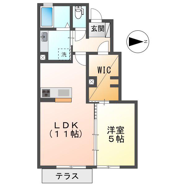 RE-LIFEII(1LDK/1階)の間取り写真